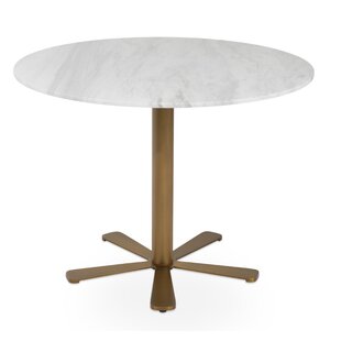 Daisy Marble Dining Table In Brass 